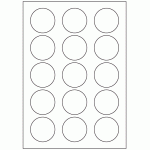 346 - Label Size 50mm dia - 15 labels per sheet